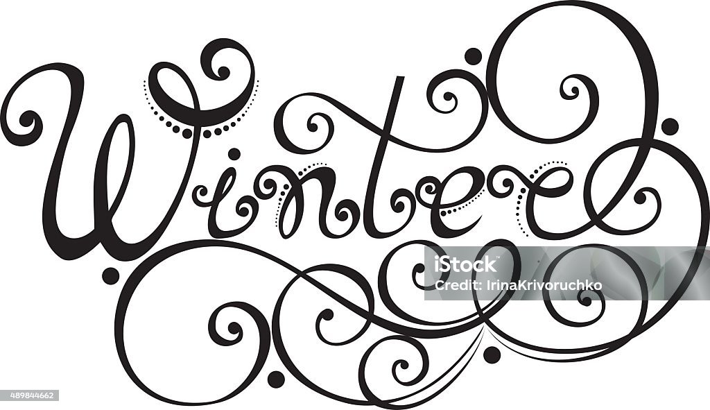 Winter Fun Lettering Vector Winter Hand Drawn Lettering Stock Illustration - Download Image ...