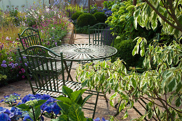 istock Garden landscape with a patio 489845116