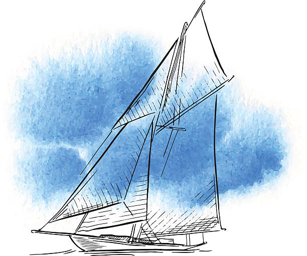 istock Hand made sketch of yachting and sea. 489862310