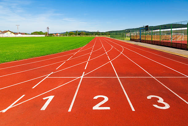 istock Sports field with synthetic turf 489862438