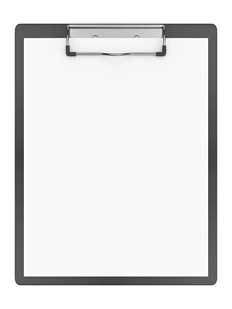 istock Blank clipboard and paper isolated on a white background. 489862848