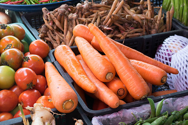 istock Fresh Market, Food- carrot tomato vegetable 489863634