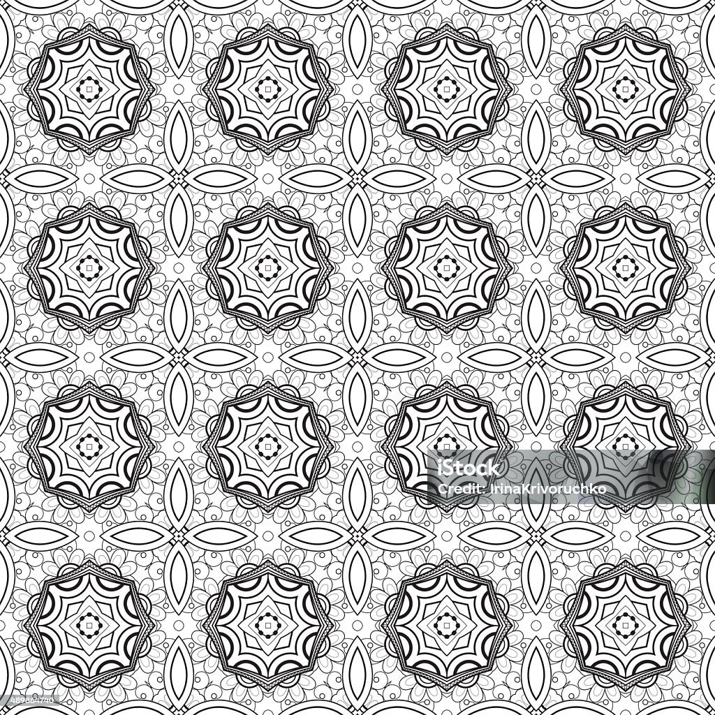 Vector Seamless Vintage Black and White Lace Pattern Vector Seamless Vintage Black and White Lace Pattern. Hand Drawn Tile Texture, Ethnic Ornament 2015 stock vector