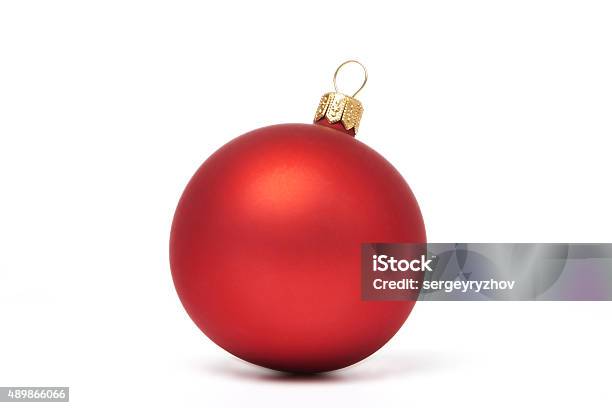Red Christmas Ball Isolated Stock Photo - Download Image Now - Christmas Ornament, Red, Christmas Decoration