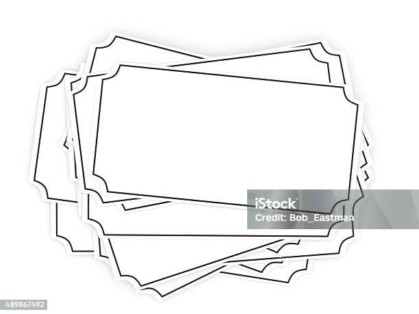 Several Blank White Tags Arranged In A Pile Stock Photo - Download Image Now - 2015, Blank, Border - Frame