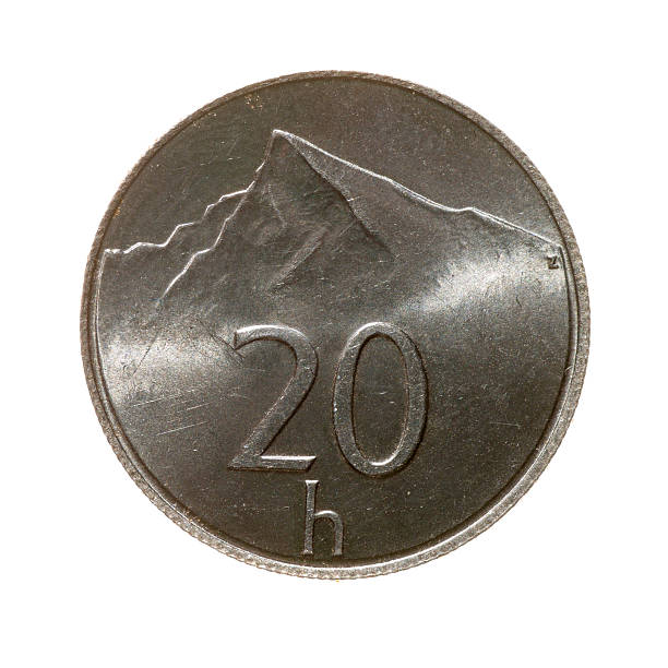 istock coin twenty hellers Slovakia isolated on a white background. to 489868848