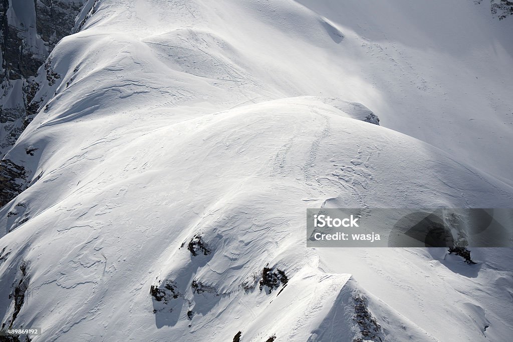 Snowy mountain slope Snowy mountain slope. Winter landscape 2015 Stock Photo