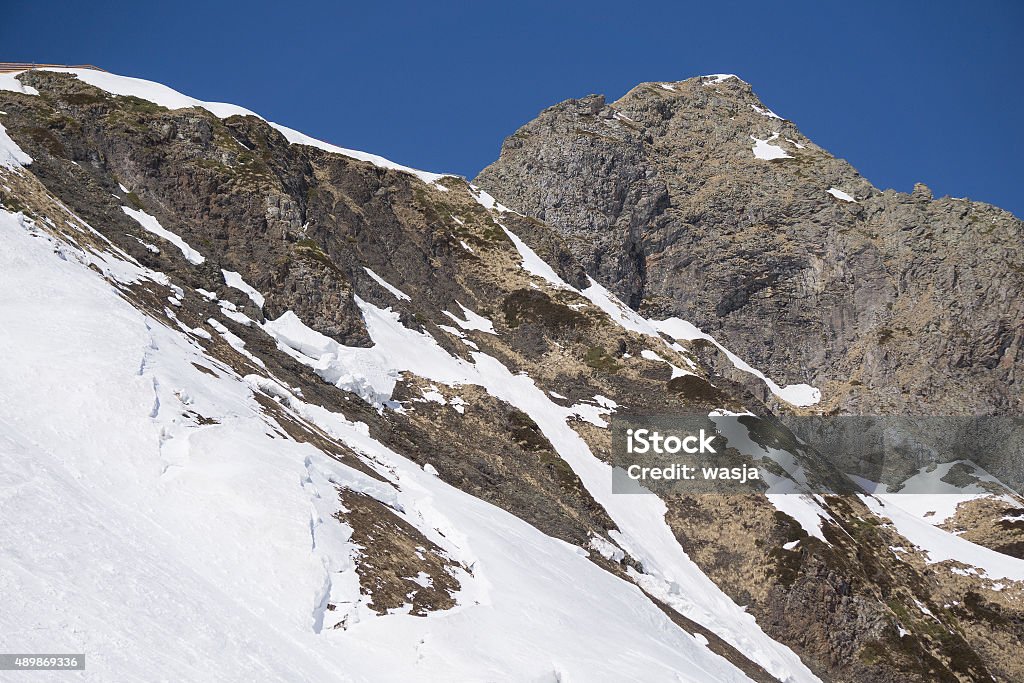 Snowy mountain slope Snowy mountain slope. Winter landscape 2015 Stock Photo