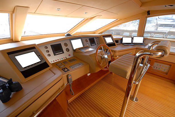 istock Captain Deck of Motor Yacht 489877094