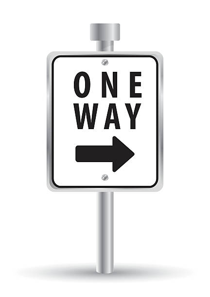 ilustrações de stock, clip art, desenhos animados e ícones de de uma maneira sinal de estrada de publicidade design - one way sign single object street