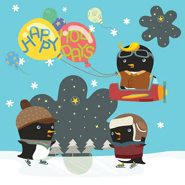 Vector illustration of Happy Holidays