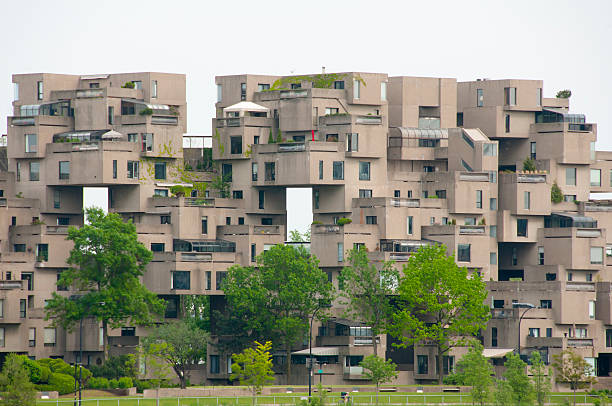 Habitat 67 Apartments - Montreal - Canada Public Apartments 65 69 years stock pictures, royalty-free photos & images