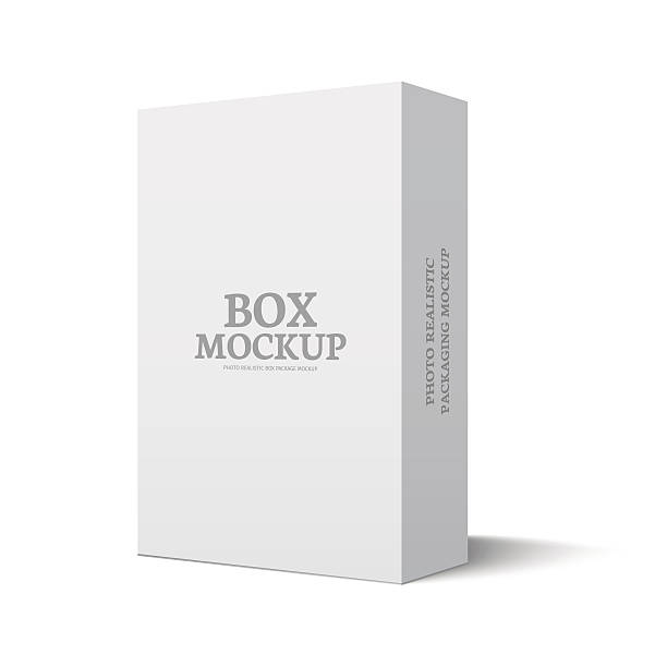 Package box illustration mockup template isolated on white Cardboard package box. Illustration mockup template isolated on white background. Mock Up ready for your design. Vector EPS10 compact mirror stock illustrations