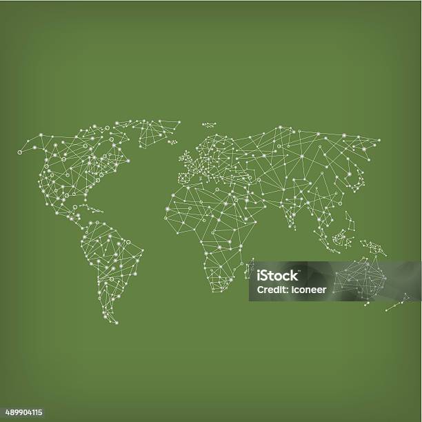 Welt Karte Netzwerk Stock Vektor Art und mehr Bilder von Abstrakt - Abstrakt, Gemeinschaft, Gestreift