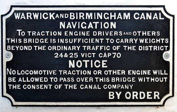 istock warwick and Birmingham canal navigation sign. 489907257