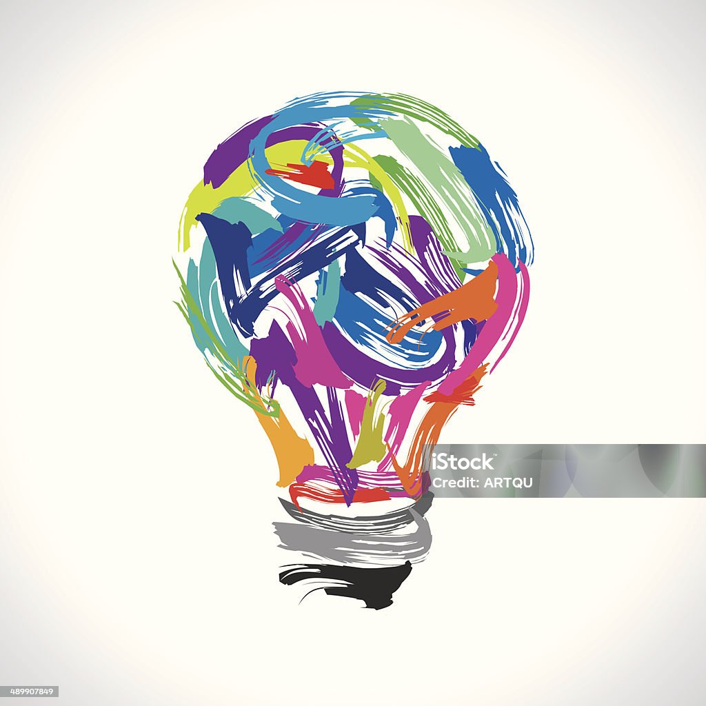 creative painting idea Light Bulb stock vector