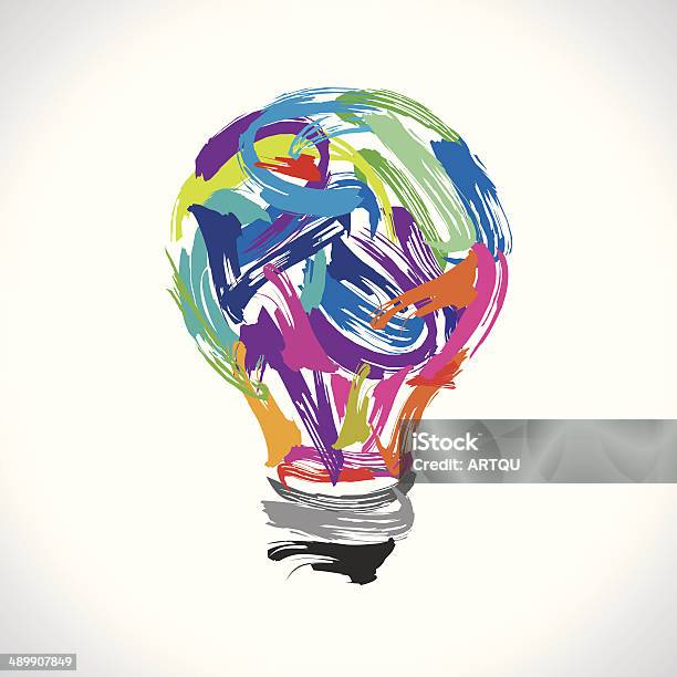 Creative Painting Idea Stock Illustration - Download Image Now - Light Bulb, Art, Creativity