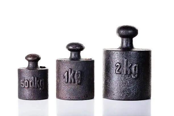 Photo of Vintage iron weights.