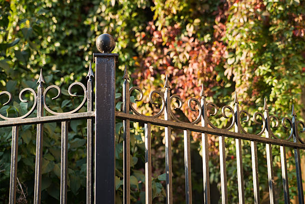 istock Metal wrought fencing, old style 489909168