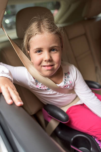 istock Little girl sitting in a car 489909978