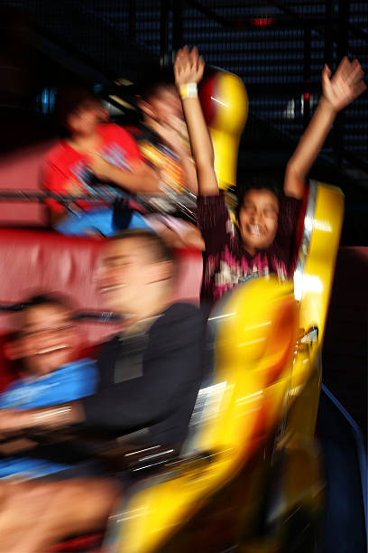 Roller coaster rides in amusement parks