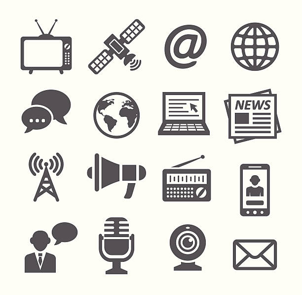 Media Icons Media Icons paper icons stock illustrations