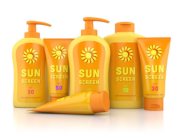 istock Bottles and tubes of sunscreen 489910789