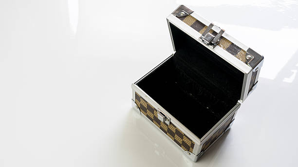 istock Aluminium metal checker box make up case or jewellery box 489924684