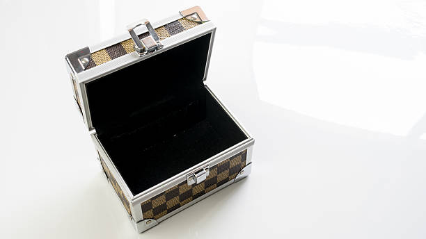 istock Aluminium metal checker box make up case or jewellery box 489924702