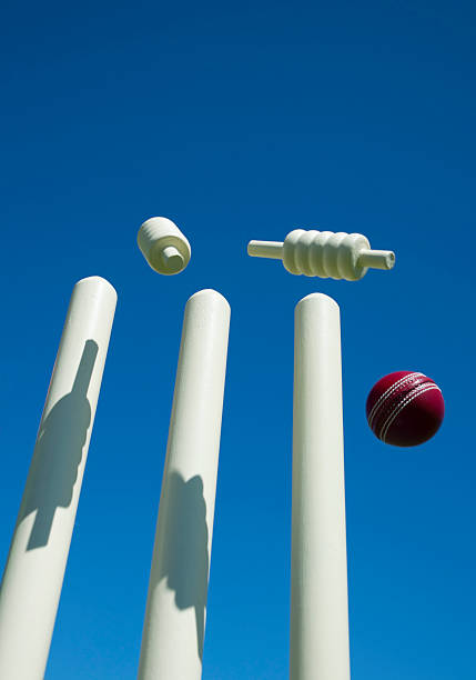 istock Cricket ball and stumps 489928460