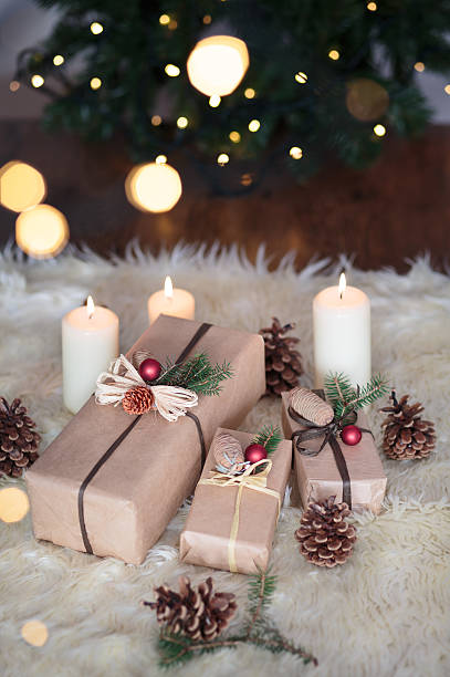 istock Christmas presents wrapped in front of the tree 489929982