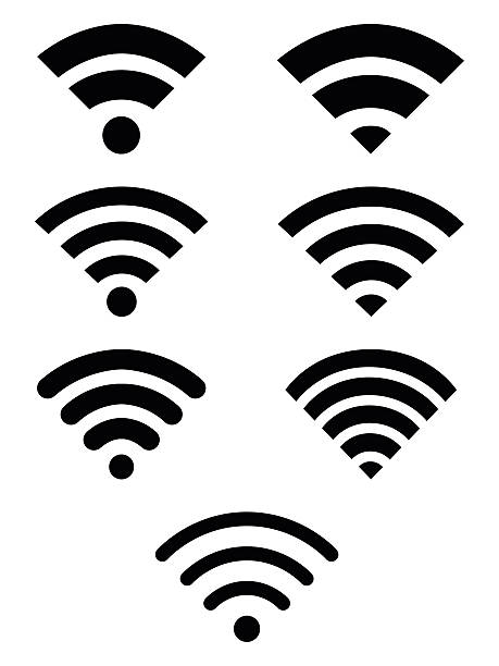 illustrazioni stock, clip art, cartoni animati e icone di tendenza di wi-fi icona set di simboli - smart phone mobility computer icon concepts