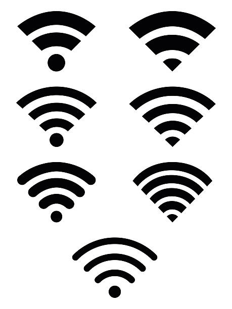 bildbanksillustrationer, clip art samt tecknat material och ikoner med wifi symbol icon set - signal icon