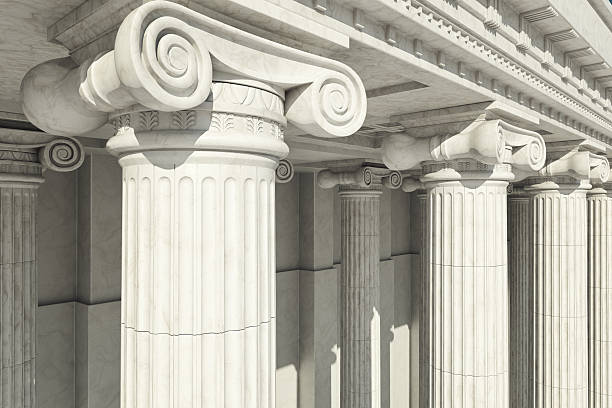 columns. ionico ordine. - ionic foto e immagini stock