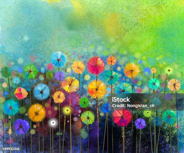 Abstract Flower Watercolor Painting Stock Illustration - Download Image Now - Flower, Watercolor Painting, Vibrant Color