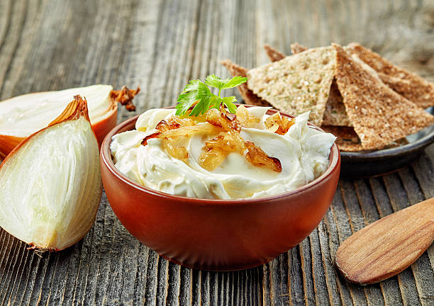 istock bowl of cream cheese with caramelized onions 489933488
