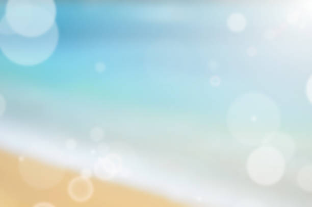istock Blur tropical beach with sun light abstract background.Travel concept. 489933836