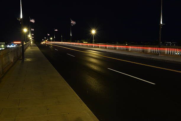 istock Traffic crossing lake Havasu at night. 489935460