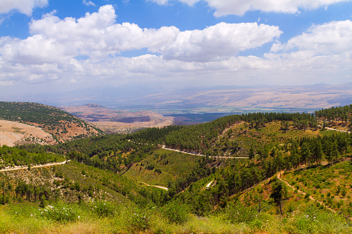Aerial view of Galilee mountains