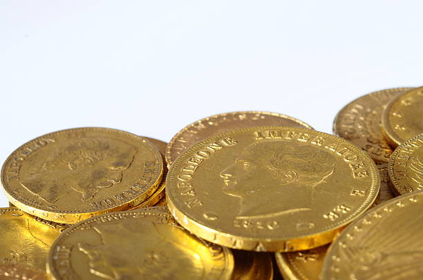 istock Lot of Gold coins for saving 489947756