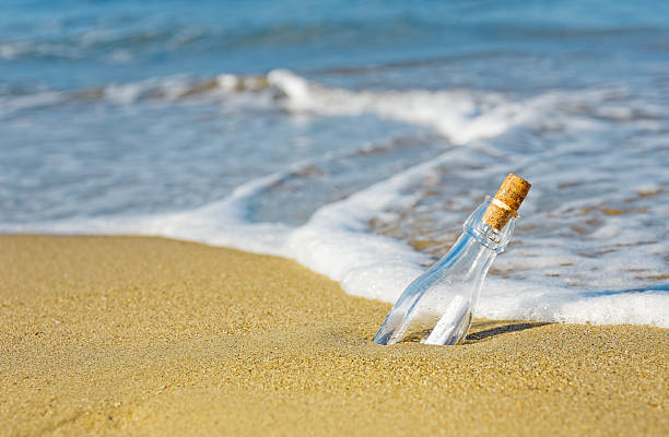istock Message in a Bottle on beach sea 489949824