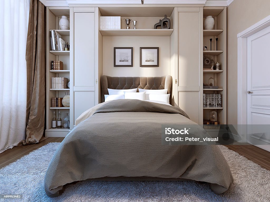 Bedroom modern style Bedroom modern style, 3d image 2015 Stock Photo