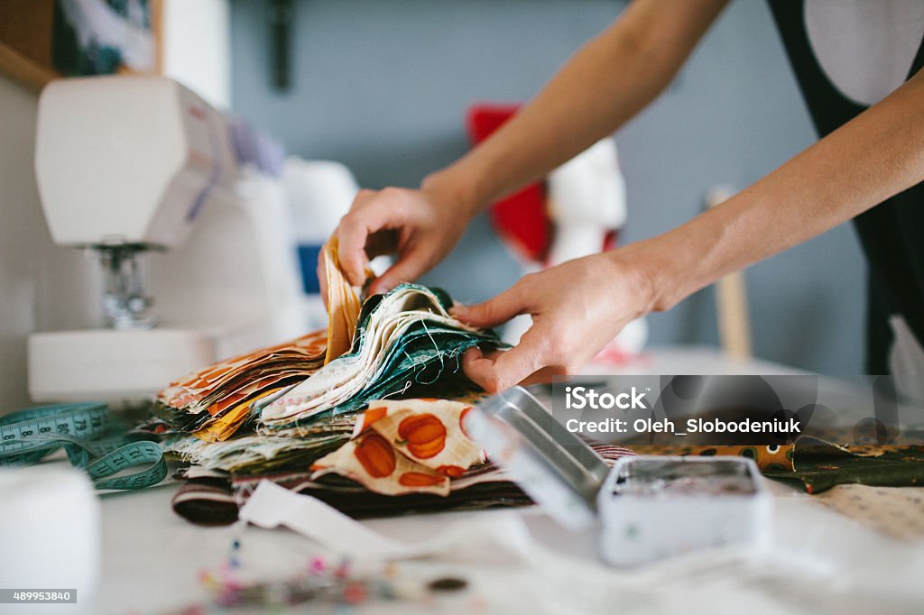 Tailoring Machine Work Tailor Working On Sewing Machine Stock Photo - Download Image Now ...