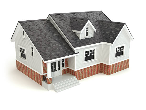 istock House isolated on white. Real estate concept. 489953842