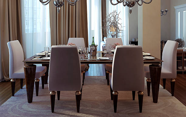 istock Antique and art deco dining room 489954584