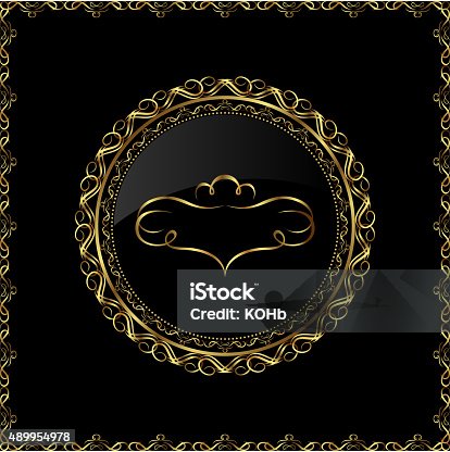 istock luxury gold ornament with emblem 489954978