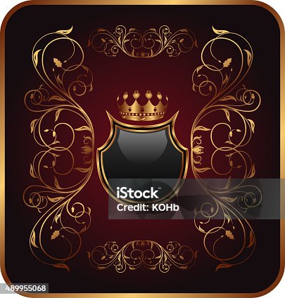 istock Vintage post mark with heraldic elements 489955068