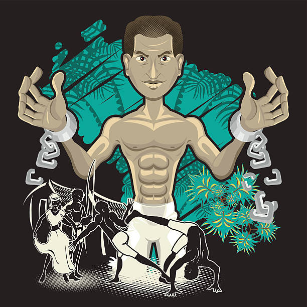 Capoeira héros Zumbi Dos Palmares - Illustration vectorielle