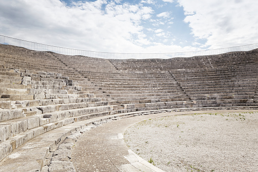 panoramic interior of roman theater gladiators arena