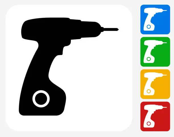 Vector illustration of Drill Icon Flat Graphic Design